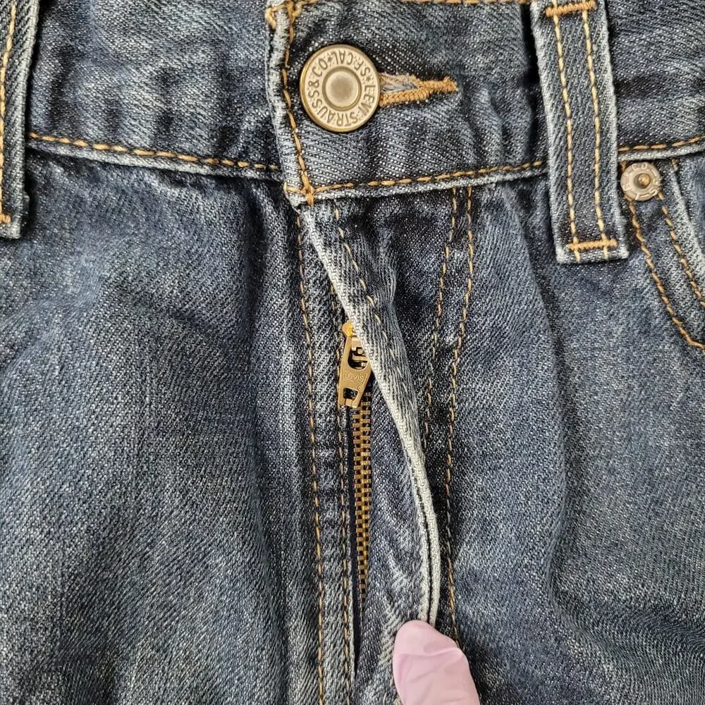 LEVIS 505 Jeans 32x31 Straight Faded Medium-Wash Whiskered